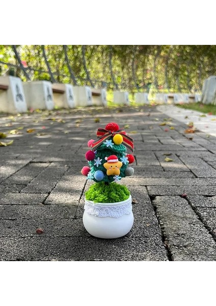 Noel Ağacı Tığ Işi Ayçiçeği Saksı Bitki, Sahte Çiçek Bonsai, Gül, Kaktüs, Antoryum, Calla, Yonca, Lale, Papatya, Ev Masası Dekoru Için Dokuma Hediye (Yurt Dışından)