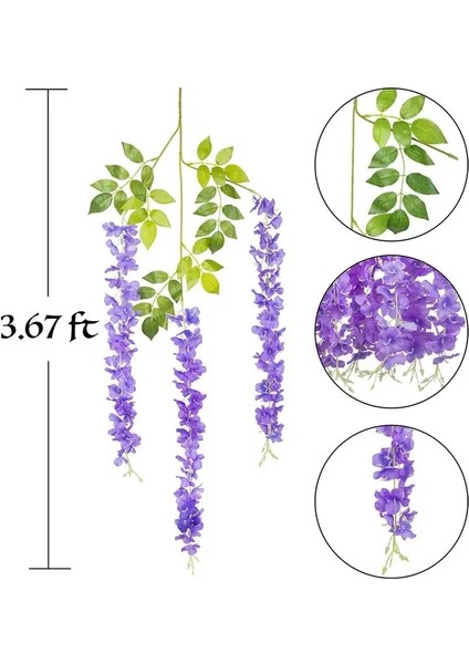 1 Adet Mor 1 Adet 110 cm Morsalkım Yapay Çiçek Ipek Asma Asılı Çelenk Asılı Düğün Parti Için Bahçe Açık Ofis Duvar Dekorasyonu (Yurt Dışından)