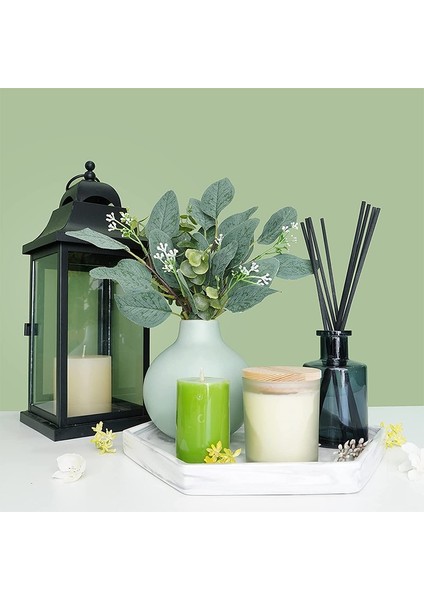 White-5-Pcs 10 Adet 12" Okaliptüs Yaprakları Demet Şube Yapay Plastik Bitkiler Yeşil Yapraklar Düğün Sahte Sahte Çiçekler Kek Dıy Dekor Kaynaklanıyor (Yurt Dışından)