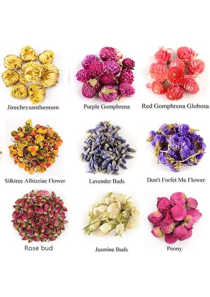 9 Torba C 9 Çanta Doğal Kurutulmuş Çiçekler, Gül, Lavanta, Yasemin Otlar Seti Dıy Sabun, Mum, Banyo, Reçine Takı Yapımı, Ev Düğün Dekor (Yurt Dışından)