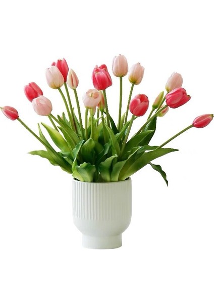 IDST02 Silikon Lale (3 Çiçek + 2 Tomurcuk) Buket Gerçek Dokunmatik Yüksek Kalite 27 Renk Calla Ev Dekorasyon Yapay Çiçek Düğün Indıgo (Yurt Dışından)