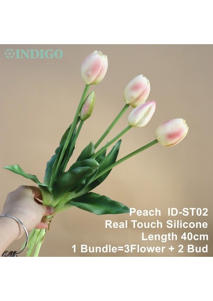 IDST02 Silikon Lale (3 Çiçek + 2 Tomurcuk) Buket Gerçek Dokunmatik Yüksek Kalite 27 Renk Calla Ev Dekorasyon Yapay Çiçek Düğün Indıgo (Yurt Dışından) fiyatları