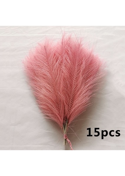 H 15 Adet Yapay Pampas Çim Çiçek Buketi Ev Düğün Dekorasyon Için Dıy Parti Yatak Odası Sahte Bitki Çiçekler Vazo Dekor Kamış (Yurt Dışından)