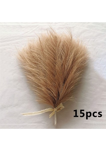 H 15 Adet Yapay Pampas Çim Çiçek Buketi Ev Düğün Dekorasyon Için Dıy Parti Yatak Odası Sahte Bitki Çiçekler Vazo Dekor Kamış (Yurt Dışından) indirimleri