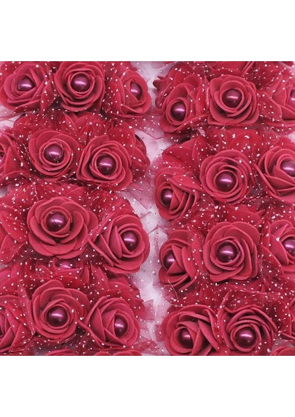 F06 24 Adet 12/24/72 Adet 3 cm Yapay Mini Köpük Güller Çiçekler Dantel Inci Boncuk Düğün Dekor Için Dıy Gelin Çelenk Scrapbooking El Sanatları (Yurt Dışından) modelleri