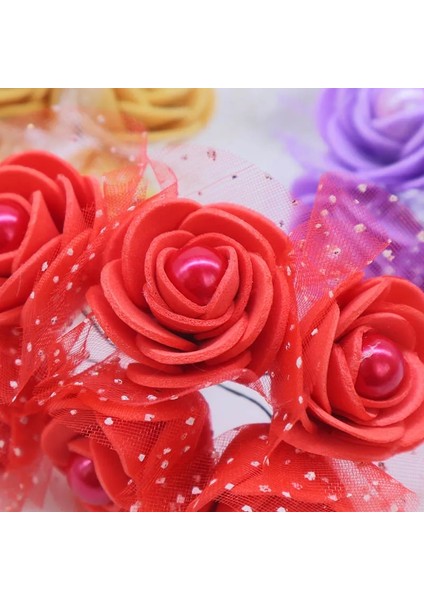 F06 24 Adet 12/24/72 Adet 3 cm Yapay Mini Köpük Güller Çiçekler Dantel Inci Boncuk Düğün Dekor Için Dıy Gelin Çelenk Scrapbooking El Sanatları (Yurt Dışından) indirimleri