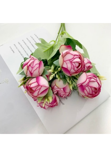 Gül Kırmızı Yrmsf Yapay Çiçekler 12 Kafa Pembe Ipek Şakayık Yapay Sahte Çiçek Dıy Düğün Parti Için Gelin Ev Bitki Dekorasyon Çiçek (Yurt Dışından)