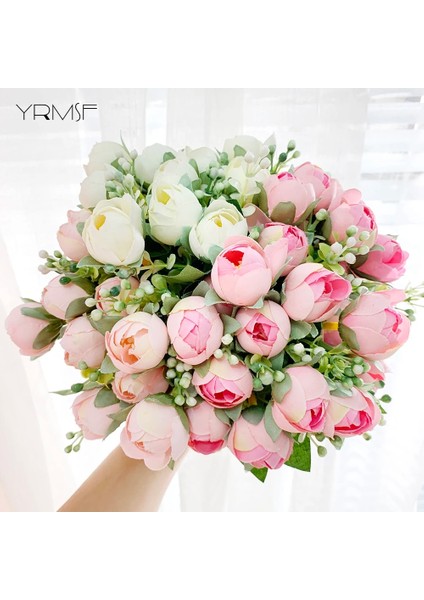 Gül Kırmızı Yrmsf Yapay Çiçekler 12 Kafa Pembe Ipek Şakayık Yapay Sahte Çiçek Dıy Düğün Parti Için Gelin Ev Bitki Dekorasyon Çiçek (Yurt Dışından) modelleri
