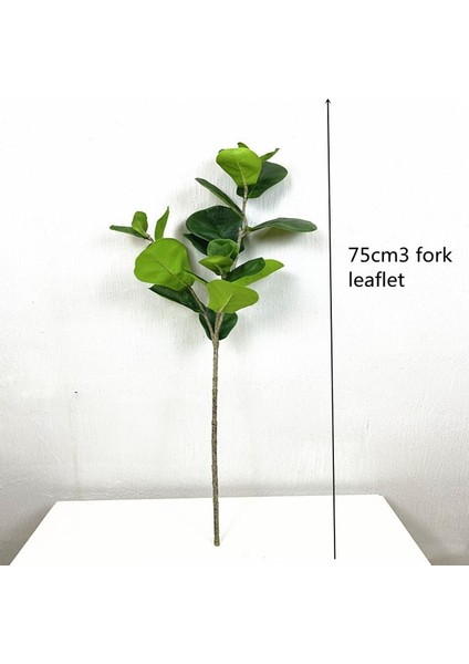 75CM3 Çatal Broşürü Yenı Tropikal Bitkiler Büyük Yapay Ficus Ağacı Şubesi Gerçek Dokunmatik Banyan Ağacı Sahte Palmiye Yaprakları Ev Bahçe Ofis Dekor Için (Yurt Dışından)