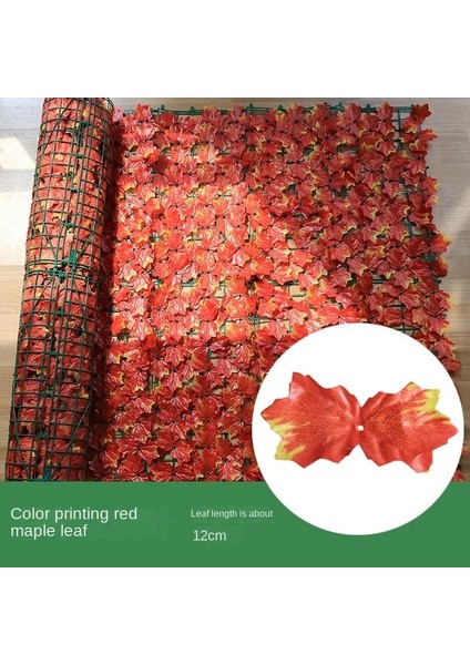 Kırmızı Akçaağaç Yaprağı 0.5MX3M Sarmaşık Gizlilik Çit, Yapay Sarmaşık Gizlilik Çit, Yapay Çitler Çit Açık Dekor Için Sarmaşık Asma Yaprağı Dekorasyon Bahçe Dekor (Yurt Dışından)