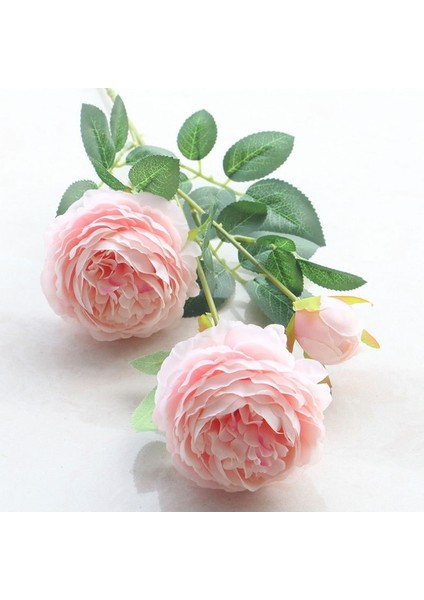 Şampanya Avrupa Tarzı 3 Kafa Yapay Şakayık Çiçek Buketi Ev Bahçe Oturma Odası Dekorasyon Için Düğün Parti Malzemeleri Sahte Çiçekler (Yurt Dışından) fiyatları