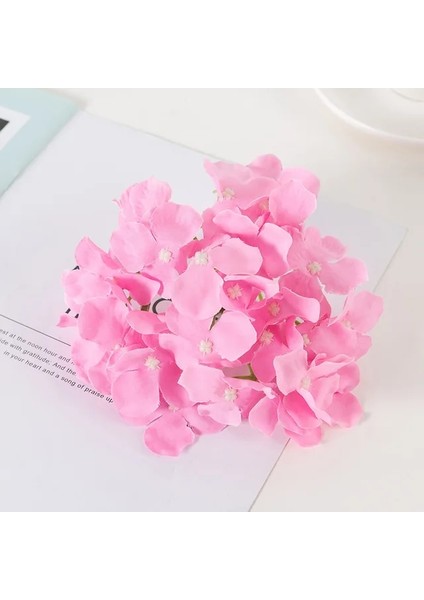 15 cm Derin Pembe 13-15 cm Yapay Ortanca Çiçek Kafa Düğün Doğum Günü Partisi Dekorasyon Için Dıy Çelenk Çiçek Duvar Fotoğraf Arka Plan (Yurt Dışından)