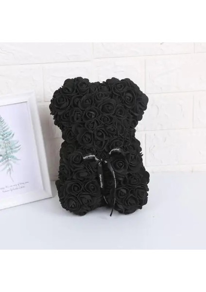 Siyah Taç Olmadan Yapay Çiçekler 25 cm Gül Ayı Kız Arkadaşı Yıldönümü Noel Sevgililer Günü Hediyesi Doğum Günü Hediyesi Anne Partisi Için (Yurt Dışından)