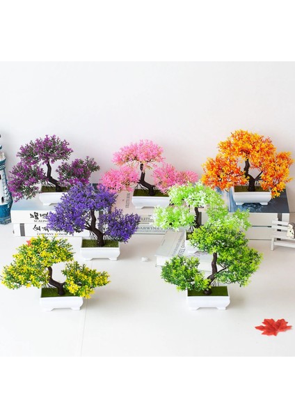 Mor Yapay Bitki Bonsai Plastik Küçük Ağaç Saksı Sahte Bitki Çiçek Saksı Süsler Ev Odası Masa Bahçe Otel Dekorasyon Için (Yurt Dışından) fırsatları