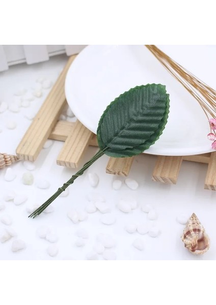 Derin Yeşil 50 Adet/grup 5 cm Ponpon Mini Simüle Yapraklar Yapay Ipek Yaprak Buketi Çelenkler Dıy Düğün Scrapbooking Sahte Yaprak Çiçek (Yurt Dışından)