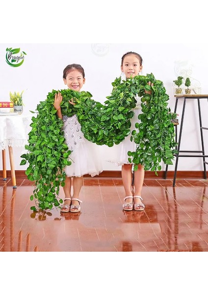 2.1 M 72 Yaprak E 210 cm Yapay Bitkiler Yeşil Sarmaşık Sahte Yapraklar Çelenk Bitki Duvar Asılı Asma Ev Gardan Dekorasyon Düğün Çelenk Yaprakları (Yurt Dışından)