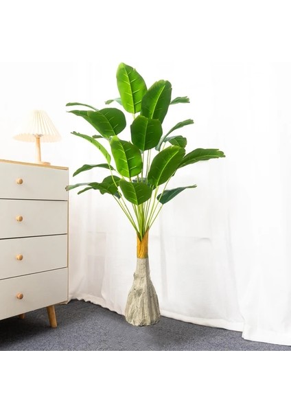 90CM 18LEAVES Yeşil 100CM 24HEADS Yapay Muz Ağacı Büyük Tropikal Bitkiler Sahte Palmiye Yaprakları Plastik Monstera Sonbahar Dekor Için Musa Ağacı Yaprakları (Yurt Dışından)