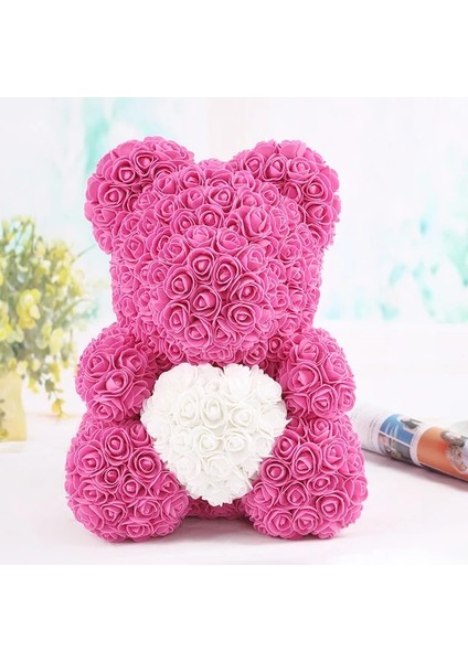 Beyaz Dropshipping ile Gül 40 cm Teddy Bear Gül Yapay Çiçekler Pe Gül Ayı Kadınlar Için Sevgililer Düğün Noel Hediye Kutusu Ev Dekor (Yurt Dışından)