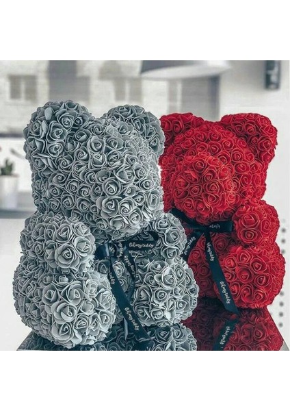 Beyaz Dropshipping ile Gül 40 cm Teddy Bear Gül Yapay Çiçekler Pe Gül Ayı Kadınlar Için Sevgililer Düğün Noel Hediye Kutusu Ev Dekor (Yurt Dışından)