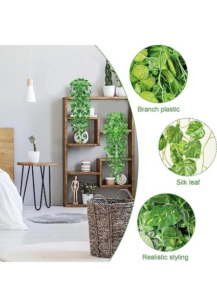 Lvluo 90 cm Yapay Sarmaşık Duvar Asılı Yeşil Yapraklar Bitki Ev Açık Hava Bahçe Dekorasyonu Plastik Sahte Sarmaşıklar Bitki Yeşil Kök Sarmaşık (Yurt Dışından) modelleri