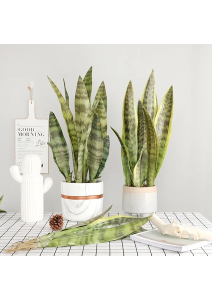 6 LEAF-369A Yapay Bitkiler Ev Bahçe Dekorasyonu Için Plastik Sansevieria Şubesi Dıy Bonsai Açık Sahte Bitkiler (Yurt Dışından)