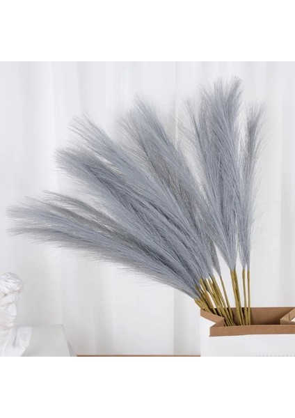 Açık Gri 5 Adet 5/10 Adet 56 cm Yapay Pampas Çim Buket Düğün Parti Için Ev Odası Masa Dekorasyon Mini Sahte Kamış Çiçek Bitki Dıy Vazo (Yurt Dışından)