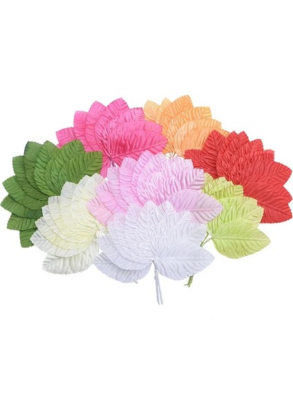 Y07-100PCS 100 Adet Renkli Simülasyon Ipek Gül Yaprağı Sahte Yeşillik Ev Düğün Dekorasyon Için Dıy Noel Çelenk Aksesuarları Yapay Çiçek (Yurt Dışından)