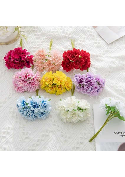 Şampanya 6 Parça 18 Adet Yapay Çiçekler Buket Ercik Düğün Parti Noel Süslemeleri Ev El Yapımı Çelenk Hediye Karalama Defteri Zanaat Sahte Bitki (Yurt Dışından) fiyatları