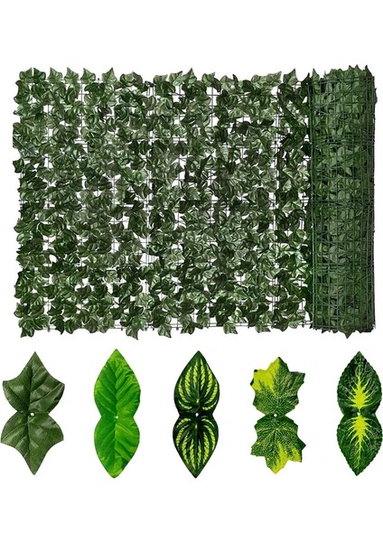 Renkli Yeşil Dereotu 50X300CM 50×500CM Yaprak Çit Sarmaşık Gizlilik Ekranı Balkon Gizlilik Bahçe Yaprakları Çit Yapay Çit Elma Yaprağı Dış Mekan Çit Dekorasyonu (Yurt Dışından)