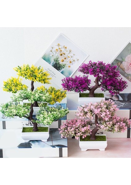 A-Sarı Yeni Yıl 2023 Yapay Bitkiler Çam Bonsai Küçük Ağaç Saksı Bitkileri Ev Otel Bahçe Dekor Için Sahte Çiçekler Saksı Süsler (Yurt Dışından) fiyatları
