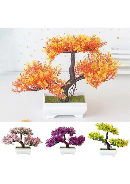 A-Sarı Yeni Yıl 2023 Yapay Bitkiler Çam Bonsai Küçük Ağaç Saksı Bitkileri Ev Otel Bahçe Dekor Için Sahte Çiçekler Saksı Süsler (Yurt Dışından) fırsatları