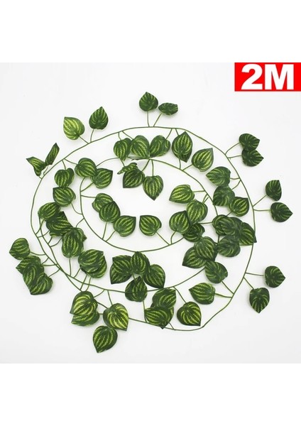 Karpuz Yaprağı 1 Dize 2 M Yapay Bitkiler Rattan Sarmaşık Yeşil Sarmaşık Yaprağı Asılı Asma Dıy Çelenk Yeşillik Sahte Çelenk Yaprakları Ev Bahçe Düğün Dekor (Yurt Dışından)
