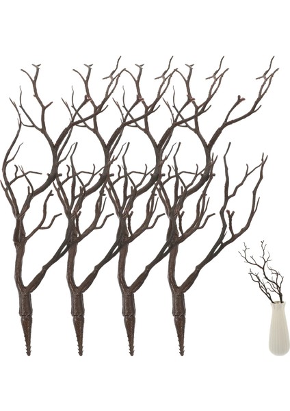 Beyaz 35X15X6 cm 4 Adet Yapay Plastik Kurutulmuş Boynuzlar Ağaç Dalları Bitki Dallar Koyu Cadı Dıy Kafa Bandı Aksesuarları Düğün Parti Noel Dekor (Yurt Dışından)