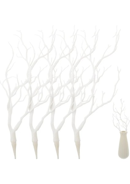 Beyaz 35X15X6 cm 4 Adet Yapay Plastik Kurutulmuş Boynuzlar Ağaç Dalları Bitki Dallar Koyu Cadı Dıy Kafa Bandı Aksesuarları Düğün Parti Noel Dekor (Yurt Dışından)