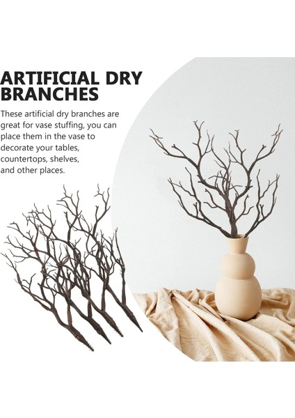Beyaz 35X15X6 cm 4 Adet Yapay Plastik Kurutulmuş Boynuzlar Ağaç Dalları Bitki Dallar Koyu Cadı Dıy Kafa Bandı Aksesuarları Düğün Parti Noel Dekor (Yurt Dışından)