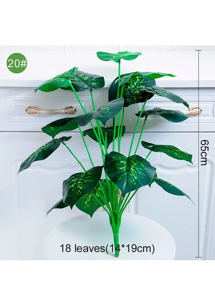 R Plastik Yapay Palmiye Yaprağı Bitkiler Yeşil Çöl Yaz Dekorasyon Tropikal Sahte Bitki Bahçe Ev Orman Parti Dekor Düğün (Yurt Dışından) fiyatları