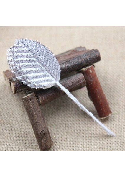 Beyaz 50 Adet/grup 5 cm Ponpon Mini Simüle Yapraklar Yapay Ipek Yaprak Buketi Çelenkler Dıy Düğün Scrapbooking Sahte Yaprak Çiçek (Yurt Dışından)