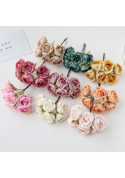Gül Kırmızı 12 Parça 12 Pc Yapay Çiçekler Ipek Çay Gül Düğün Buket Dekoratif Çelenk Noel Dekorasyon Ev Diy Hediyeler Kutusu Gelin Broş (Yurt Dışından) fiyatları