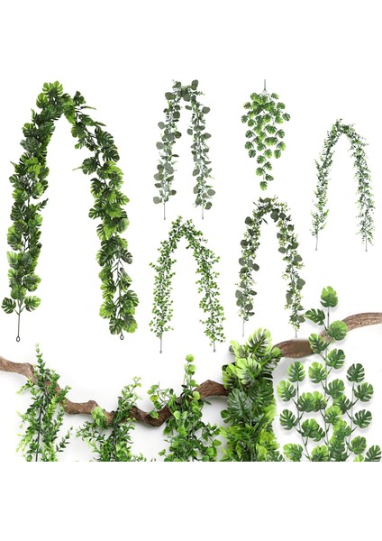 Stil 9 Okaliptüs Yaprakları Çelenk Wisteria Yapay Bitkiler Rattan Sahte Çiçekler Sarmaşıklar Düğün Dekorasyon Doğum Günü Partisi Ev Dekor Için (Yurt Dışından)
