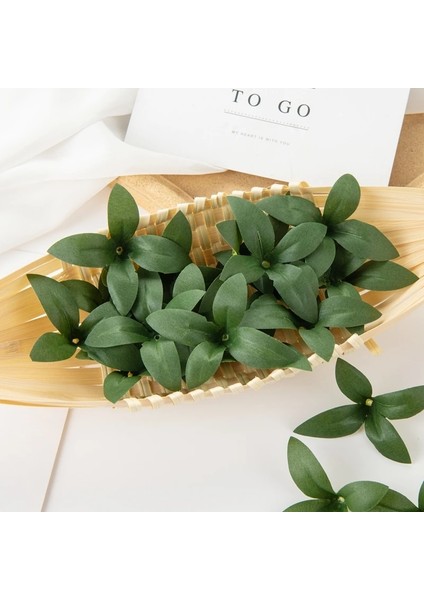 Yeşil 50 Adet Yapay Bitkiler Oya Sahte Gül Yaprağı Diy Şeker Kutusu Düğün Dekoratif Çiçekler Çelenk Noel Süslemeleri Ev Için (Yurt Dışından)
