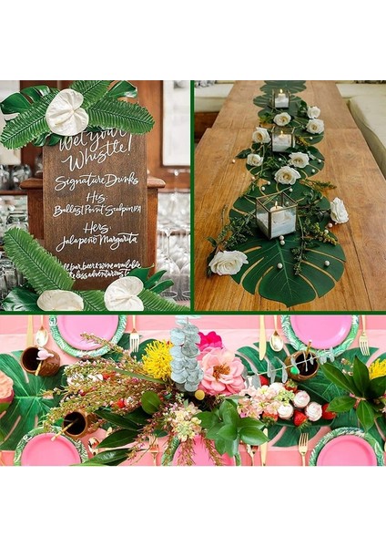 10PCS-G Yapay Tropikal Palmiye Yaprakları Hawaii Luau Safari Orman Parti Dekorasyon Yaz Düğün Doğum Günü Ev Masa Dekor Sahte Bitki (Yurt Dışından) fırsatları