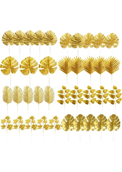 5 Adet Yapraklar-10 Altın Yapay Palmiye Yaprakları Tropikal Monstera Kwai Palmiye Ağacı Hawaii Bahçe Düğün Doğum Günü Partisi Için Ev Dekorasyon Bırakır (Yurt Dışından)