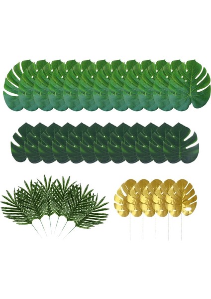 5 Adet Yapraklar-10 Altın Yapay Palmiye Yaprakları Tropikal Monstera Kwai Palmiye Ağacı Hawaii Bahçe Düğün Doğum Günü Partisi Için Ev Dekorasyon Bırakır (Yurt Dışından)