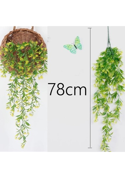 15 Yapay Bitki Sarmaşıklar Duvar Asılı Rattan Yapraklar Dalları Açık Bahçe Ev Dekorasyon Plastik Sahte Ipek Yaprak Yeşil Bitki Sarmaşık (Yurt Dışından)