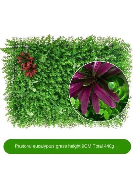 Pastoral Okaliptüs 40CMX60CM Yapay Bitki Duvar Milan Çim Okaliptüs Yeşil Bitki Arka Plan Duvar Düğün Ev Dekorasyon Plastik Sahte Çim Çiçek Ekran (Yurt Dışından)