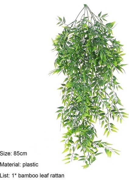Bambu Yapay Asılı Bitkiler Asılı Bambu Yaprakları Asma Kaplumbağa Yaprağı Bitki Şanslı Bambu Noel Sonbahar Parti Ev Duvar Dekorasyonu (Yurt Dışından)