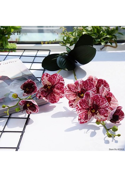 O 45 cm Lüks Lateks Orkide Yaprakları ile Yapay Çiçek Beyaz Kelebek Orkide Ev Düğün Dekorasyon Için Sahte Çiçek Flores (Yurt Dışından) modelleri