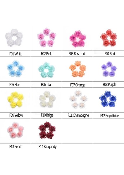 F04-RED 20 Adet 50 Adet Yapay Köpük Dantel Gül Kafaları 3.5 cm Çiçek Dıy Çelenk Ev Düğün Dekorasyon Scrapbooking Çiçekler Sahte Çiçek Kafa (Yurt Dışından)