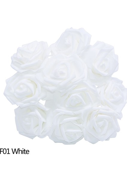 F01 Beyaz 25 Adet 10/20/25/30 Adet Beyaz 8 cm Köpük Yapay Gül Çiçek Çubuk Diy Ev Dekor Kapalı Sahte Çiçek Sanat Düğün Dekorasyon Buket (Yurt Dışından)