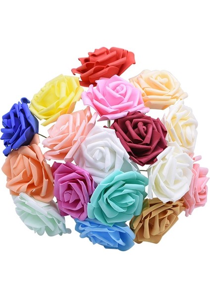 F01 Beyaz 25 Adet 10/20/25/30 Adet Beyaz 8 cm Köpük Yapay Gül Çiçek Çubuk Diy Ev Dekor Kapalı Sahte Çiçek Sanat Düğün Dekorasyon Buket (Yurt Dışından)